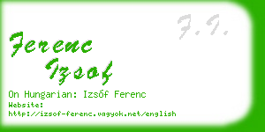 ferenc izsof business card
